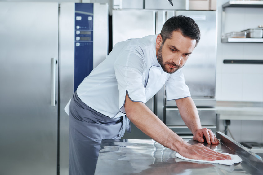 clean restaurant kitchen