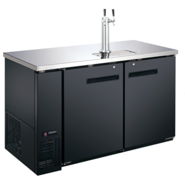 Admiral Craft USBD-5928/2 2 Taps 1/2 Barrel Draft Beer Cooler - Black, 2 Kegs Capacity, 115 Volts