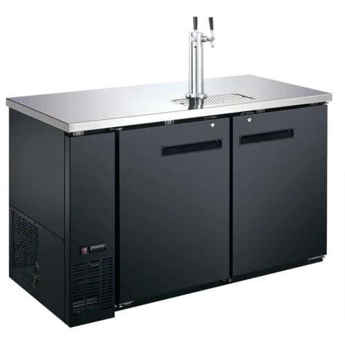 Admiral Craft USBD-5928/2 2 Taps 1/2 Barrel Draft Beer Cooler - Black, 2 Kegs Capacity