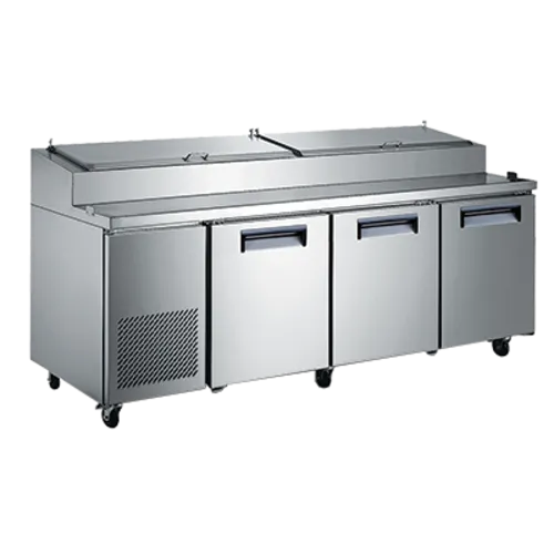 Admiral Craft USPZ-3D 92'' 3 Door Counter Height Refrigerated Pizza Prep Table