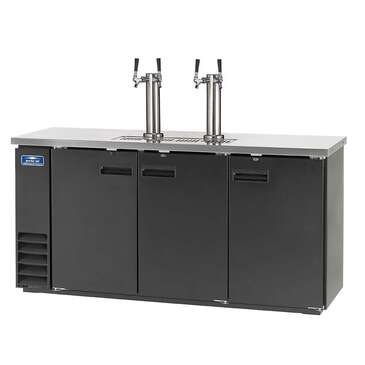 Arctic Air ADD72R-2 4 Taps 1/2 Barrel Draft Beer Cooler - Black, 4 Kegs Capacity, 115 Volts