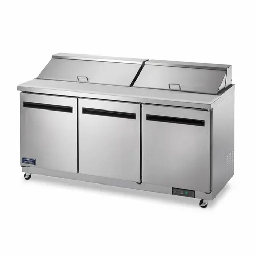Arctic Air AMT72R 71.5'' 3 Door Counter Height Mega Top Refrigerated Sandwich / Salad Prep Table