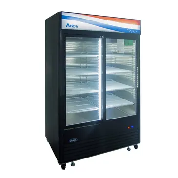 Atosa USA, Inc. Atosa USA MCF8727GR 54.40'' Black 2 Section Sliding Refrigerated Glass Door Merchandiser