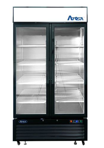Atosa USA, Inc. Atosa USA MCF8733GR 39.40'' Black 2 Section Swing Refrigerated Glass Door Merchandiser