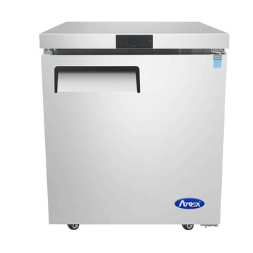 Atosa USA, Inc. Atosa USA MGF8401GR 27.56'' 1 Section Undercounter Refrigerator with 1 Right Hinged Solid Door and Side / Rear Breathing Compressor