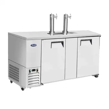 Atosa USA, Inc. Atosa USA MKC68GR 2 Taps 1/2 Barrel Draft Beer Cooler - Stainless Steel, 3 Kegs Capacity, 115 Volts