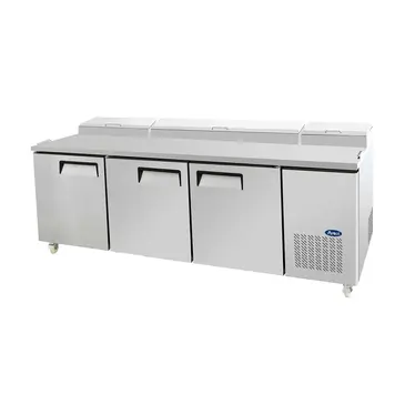 Atosa USA, Inc. Atosa USA MPF8203GR 93.00'' 3 Door Counter Height Refrigerated Pizza Prep Table