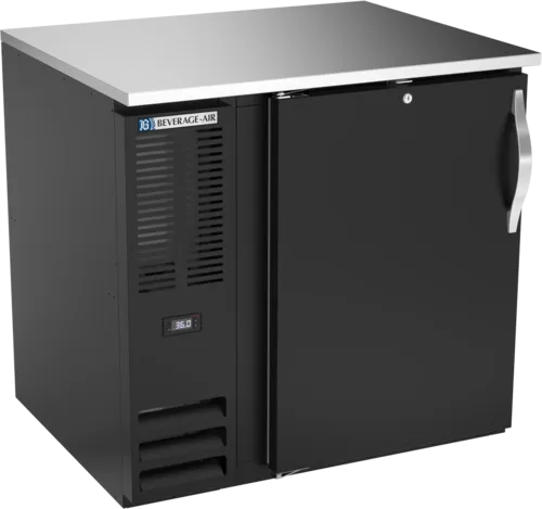 Beverage Air BB36HC-1-B Black 1 Solid Door Refrigerated Back Bar Storage Cabinet