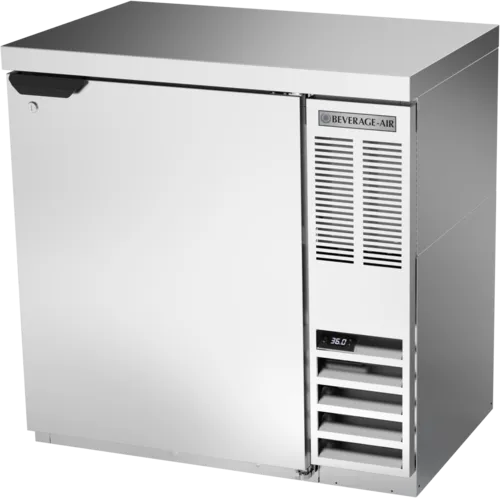 Beverage Air BB36HC-1-F-S-27 Black 1 Solid Door Refrigerated Back Bar Storage Cabinet, 115 Volts
