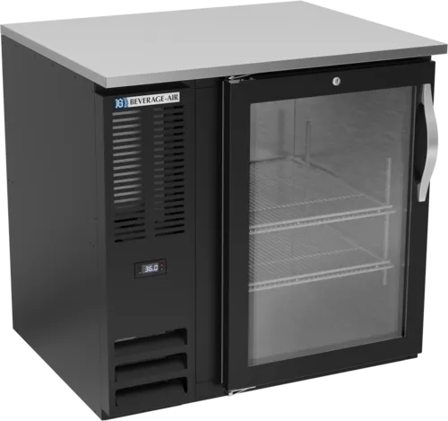 Beverage Air BB36HC-1-FG-B Black 1 Glass Door Refrigerated Back Bar Storage Cabinet