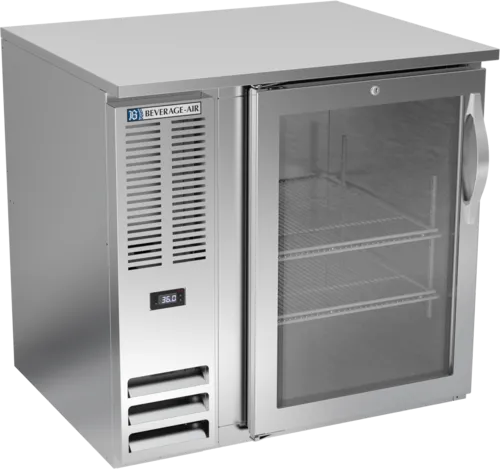 Beverage Air BB36HC-1-FG-S Black 1 Glass Door Refrigerated Back Bar Storage Cabinet
