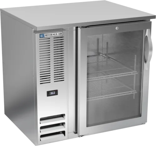 Beverage Air BB36HC-1-G-S Black 1 Glass Door Refrigerated Back Bar Storage Cabinet