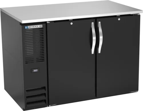 Beverage Air BB48HC-1-F-B Black 2 Solid Door Refrigerated Back Bar Storage Cabinet