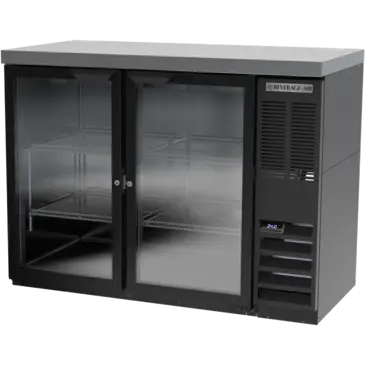 Beverage Air BB48HC-1-FG-B-27 Black 2 Glass Door Refrigerated Back Bar Storage Cabinet, 115 Volts