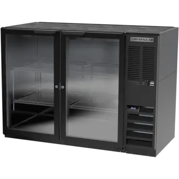 Beverage Air BB48HC-1-FG-B Black 2 Glass Door Refrigerated Back Bar Storage Cabinet, 115 Volts