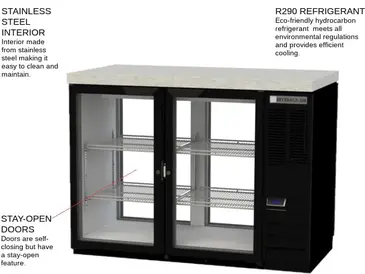 Beverage Air BB48HC-1-FG-PT-S-27 Refrigerated Pass-Thru Back Bar Open Food Rated