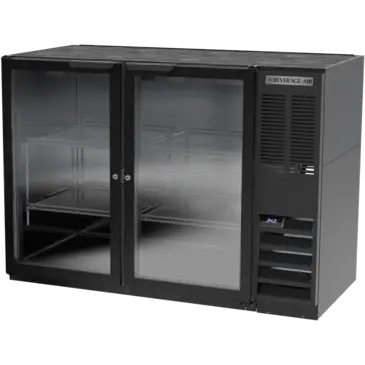 Beverage Air BB48HC-1-FG-S Black 2 Glass Door Refrigerated Back Bar Storage Cabinet, 115 Volts