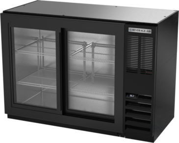 Beverage Air BB48HC-1-GS-B Black 2 Glass Door Refrigerated Back Bar Storage Cabinet, 115 Volts