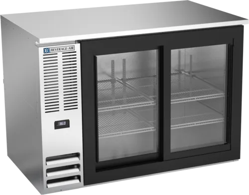 Beverage Air BB48HC-1-GS-S Black 2 Glass Door Refrigerated Back Bar Storage Cabinet