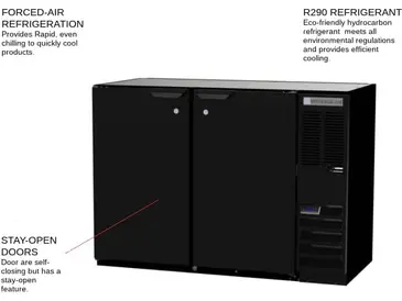 Beverage Air BB48HC-1-S Black 2 Solid Door Refrigerated Back Bar Storage Cabinet, 115 Volts