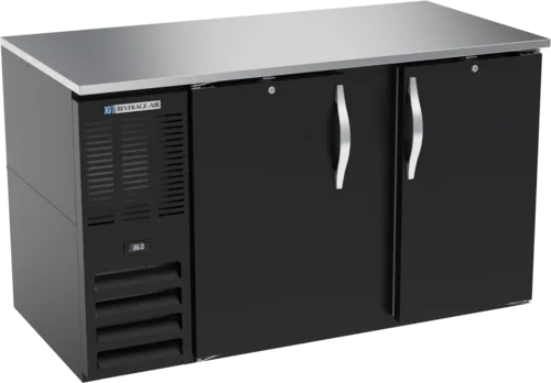 Beverage Air BB58HC-1-B Black 2 Solid Door Refrigerated Back Bar Storage Cabinet