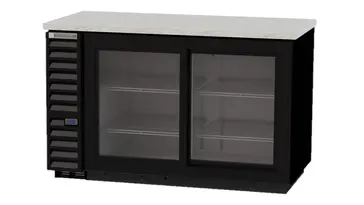 Beverage Air BB58HC-1-F-GS-B Black 2 Glass Door Refrigerated Back Bar Storage Cabinet, 115 Volts