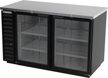 Beverage Air BB58HC-1-FG-B Black 2 Glass Door Refrigerated Back Bar Storage Cabinet, 115 Volts