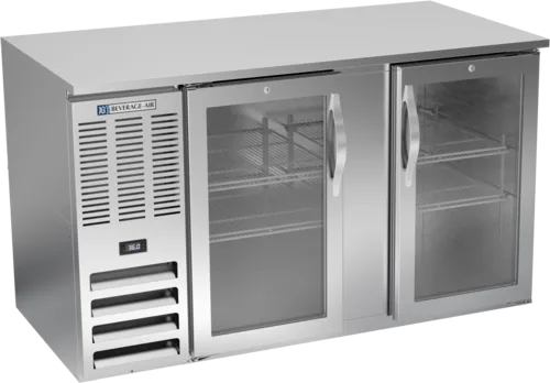 Beverage Air BB58HC-1-G-S Silver 2 Glass Door Refrigerated Back Bar Storage Cabinet
