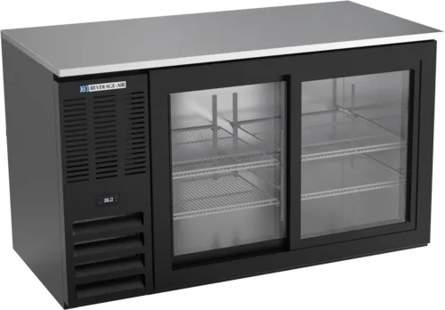 Beverage Air BB58HC-1-GS-B Black 2 Glass Door Refrigerated Back Bar Storage Cabinet