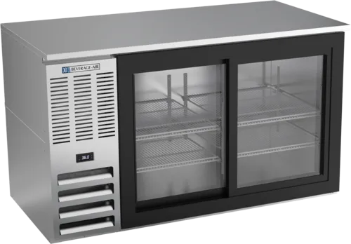 Beverage Air BB58HC-1-GS-S Black 2 Glass Door Refrigerated Back Bar Storage Cabinet