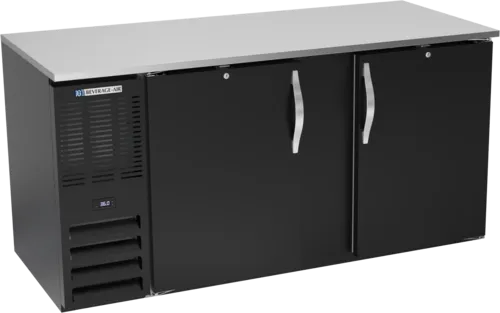 Beverage Air BB68HC-1-B Black 2 Solid Door Refrigerated Back Bar Storage Cabinet