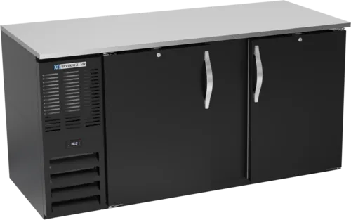 Beverage Air BB68HC-1-F-B Black 2 Solid Door Refrigerated Back Bar Storage Cabinet