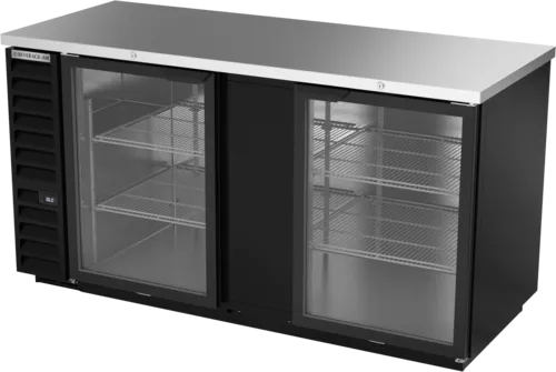 Beverage Air BB68HC-1-FG-B Black 2 Glass Door Refrigerated Back Bar Storage Cabinet, 115 Volts