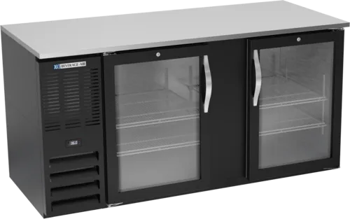 Beverage Air BB68HC-1-FG-B Black 2 Glass Door Refrigerated Back Bar Storage Cabinet