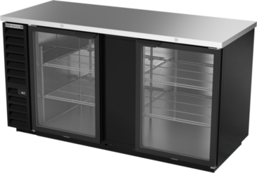 Beverage Air BB68HC-1-G-B Black 2 Glass Door Refrigerated Back Bar Storage Cabinet, 115 Volts
