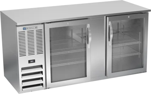 Beverage Air BB68HC-1-G-S Silver 2 Glass Door Refrigerated Back Bar Storage Cabinet