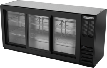 Beverage Air BB72HC-1-F-GS-B Black 3 Glass Door Refrigerated Back Bar Storage Cabinet, 115 Volts