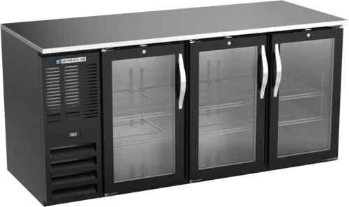 Beverage Air BB72HC-1-FG-B Black 3 Glass Door Refrigerated Back Bar Storage Cabinet