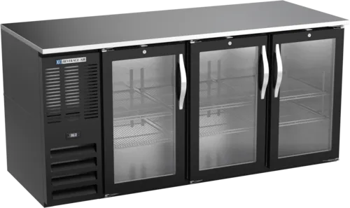 Beverage Air BB72HC-1-G-B Black 3 Glass Door Refrigerated Back Bar Storage Cabinet