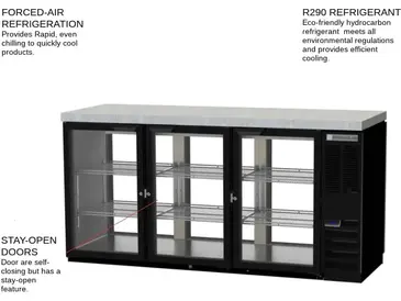 Beverage Air BB72HC-1-G-PT-B-27 Refrigerated Back Bar Pass-Thru Storage Cabinet