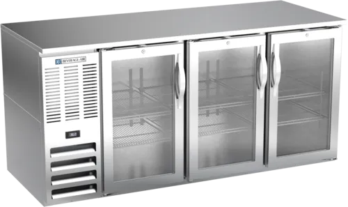 Beverage Air BB72HC-1-G-S Silver 3 Glass Door Refrigerated Back Bar Storage Cabinet