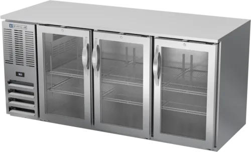 Beverage Air BB72HC-1-G-S Silver 3 Glass Door Refrigerated Back Bar Storage Cabinet