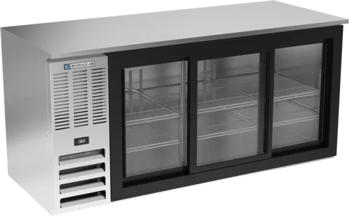 Beverage Air BB72HC-1-GS-S Black 3 Glass Door Refrigerated Back Bar Storage Cabinet