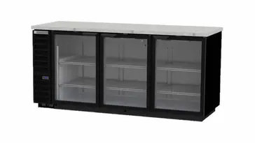 Beverage Air BB78HC-1-FG-B Black 3 Glass Door Refrigerated Back Bar Storage Cabinet, 115 Volts