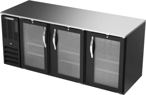 Beverage Air BB78HC-1-FG-B Black 3 Glass Door Refrigerated Back Bar Storage Cabinet