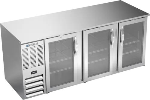 Beverage Air BB78HC-1-FG-S Silver 3 Glass Door Refrigerated Back Bar Storage Cabinet