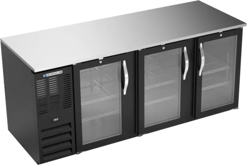 Beverage Air BB78HC-1-G-B Black 3 Glass Door Refrigerated Back Bar Storage Cabinet
