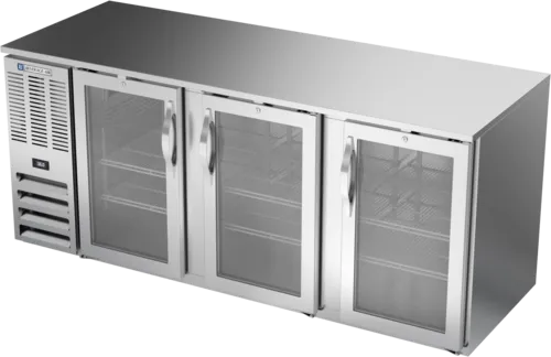 Beverage Air BB78HC-1-G-S Silver 3 Glass Door Refrigerated Back Bar Storage Cabinet