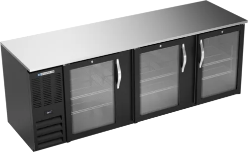 Beverage Air BB94HC-1-FG-B Black 3 Glass Door Refrigerated Back Bar Storage Cabinet