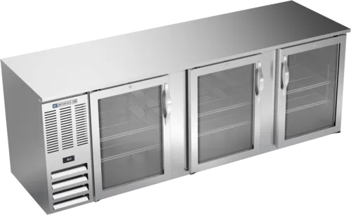 Beverage Air BB94HC-1-FG-S Silver 3 Glass Door Refrigerated Back Bar Storage Cabinet